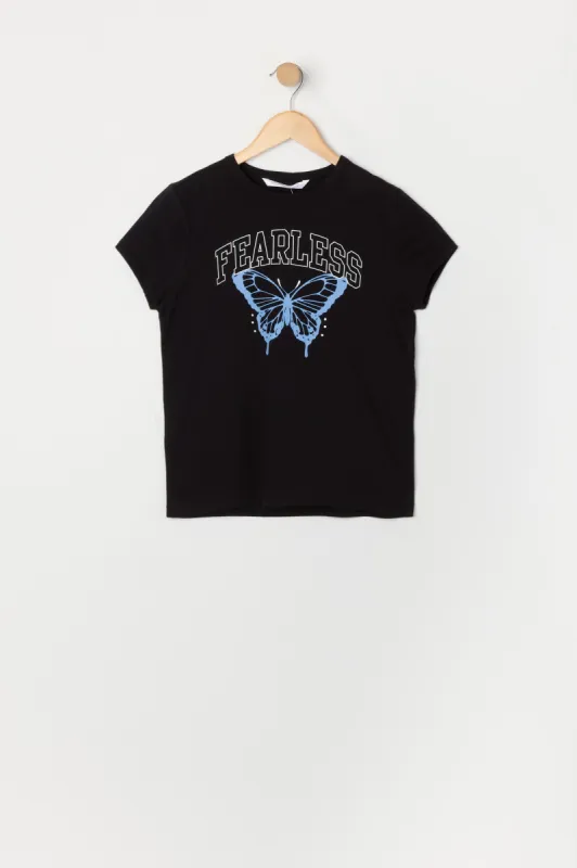 T-shirt à imprimé Fearless pour fille sold by Urban Planet