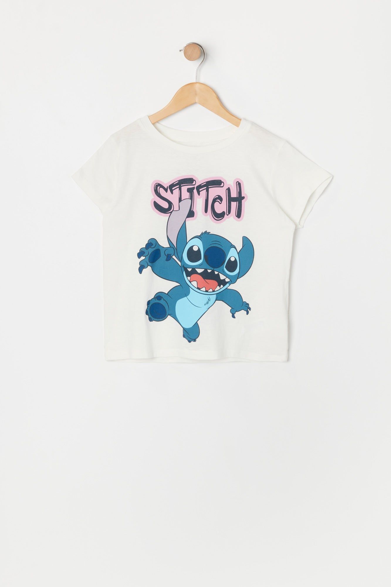 Girls White Stitch Graphic T-Shirt sold by Urban Planet