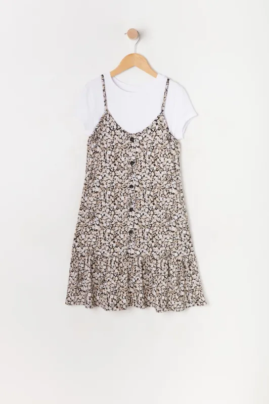 Girls Floral 2-Piece T-Shirt Dress sold by Urban Planet