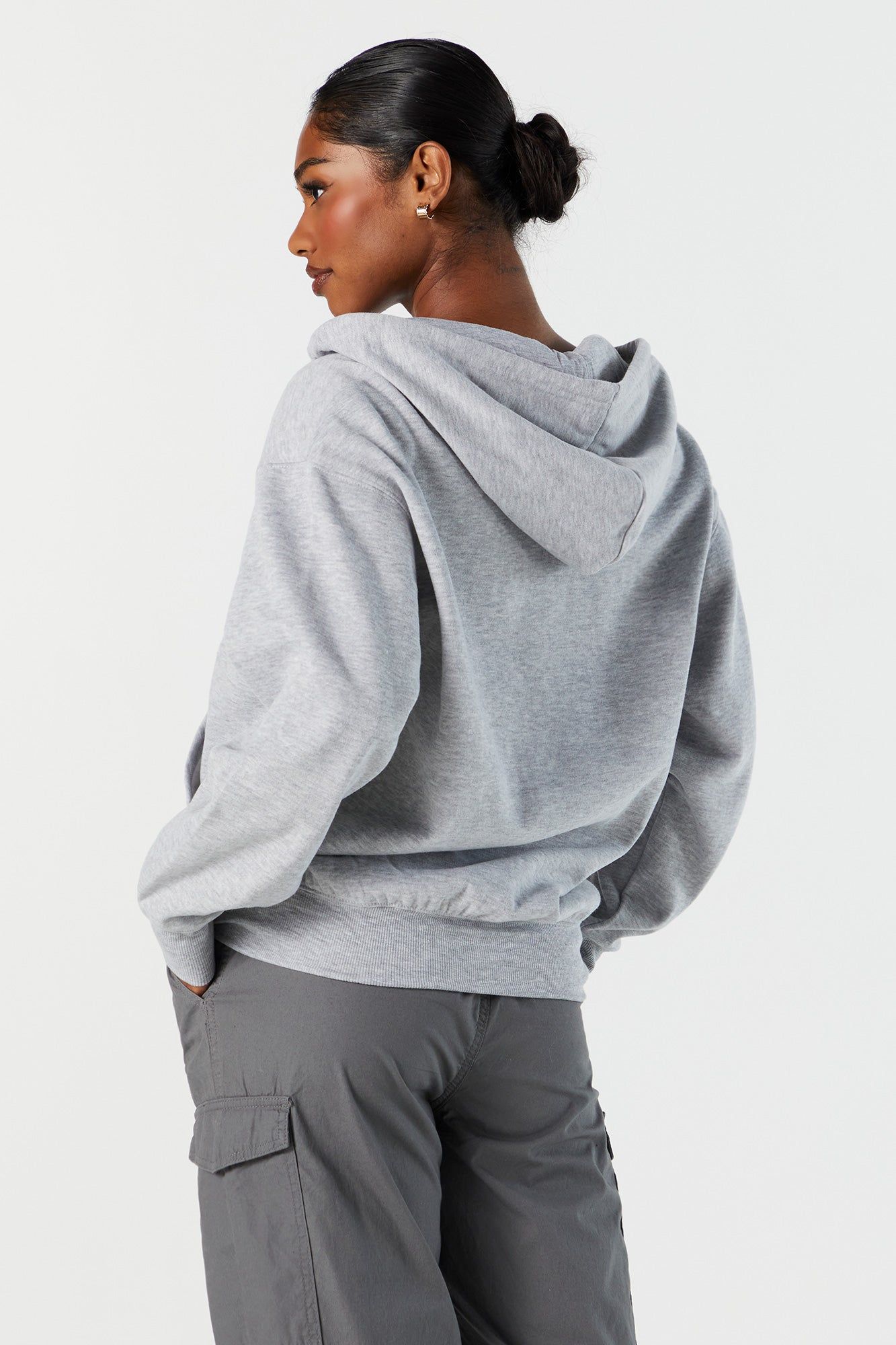 Oversized Fleece Zip-Up Hoodie sold by Urban Planet product image thumbnail 5
