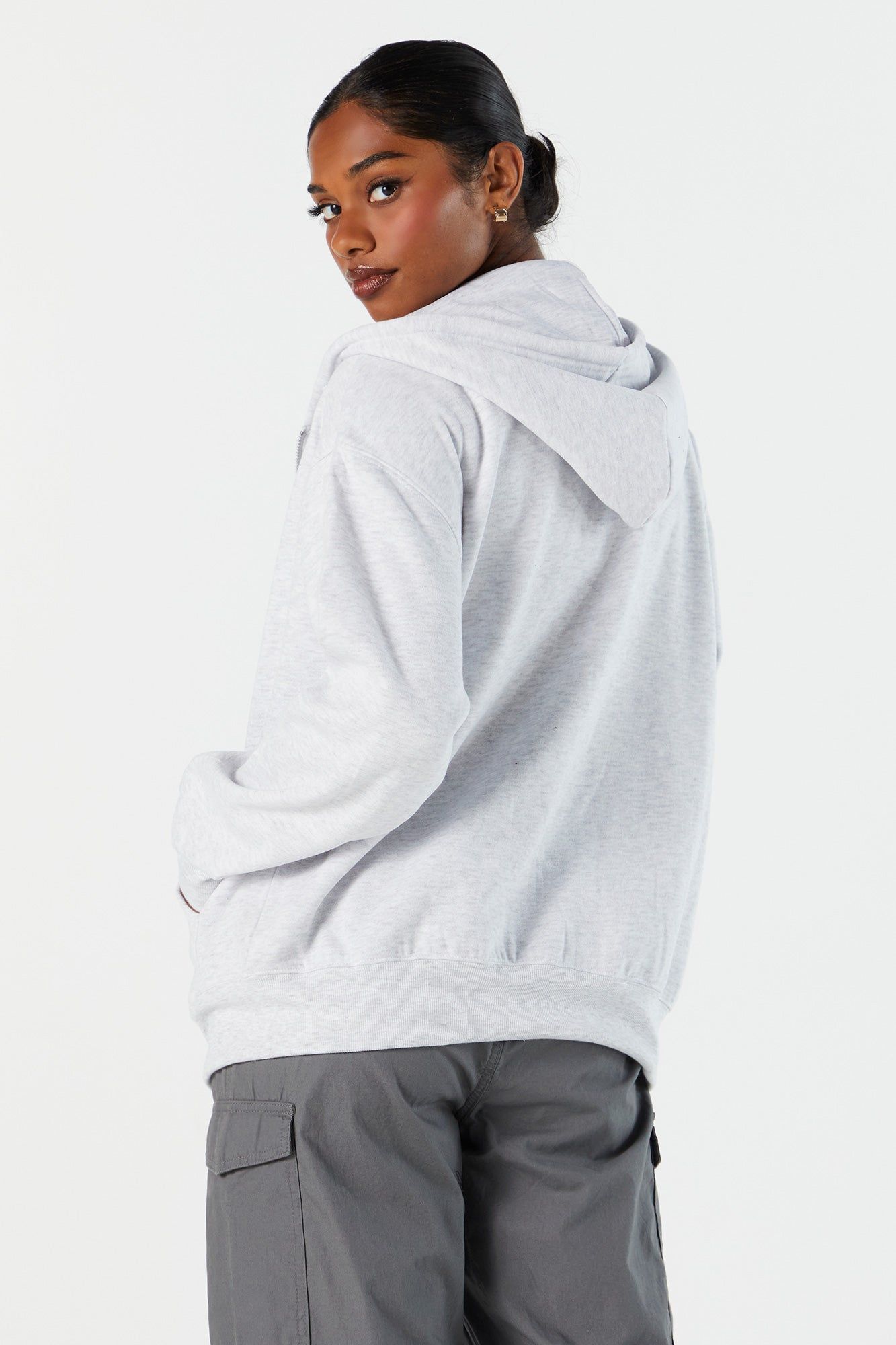 Oversized Fleece Zip-Up Hoodie sold by Urban Planet product image thumbnail 2