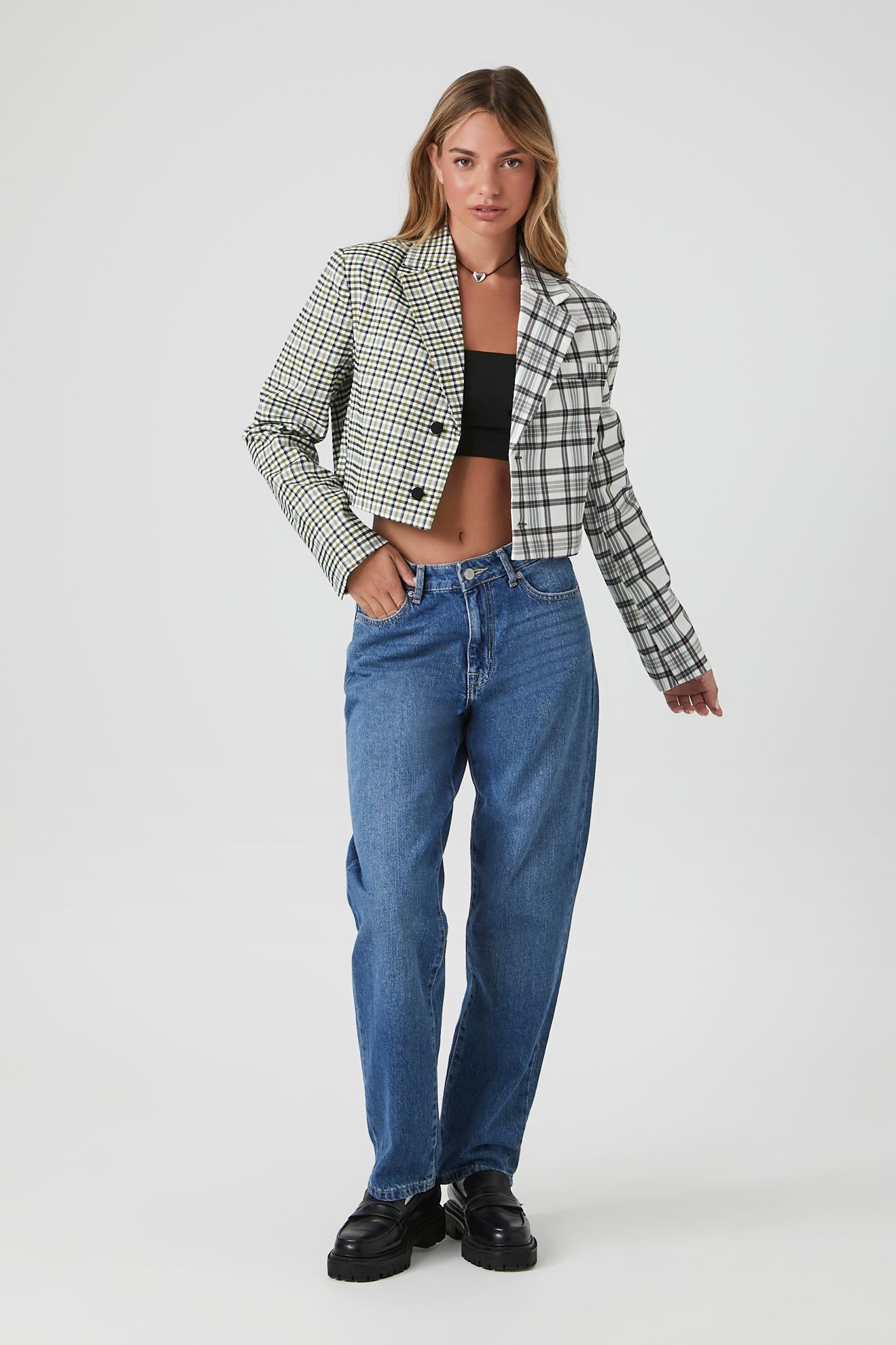 Plaid Cropped Blazer sold by Urban Planet product image thumbnail 4