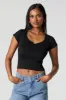 Ribbed Cinched Sweetheart T-Shirt sold by Urban Planet