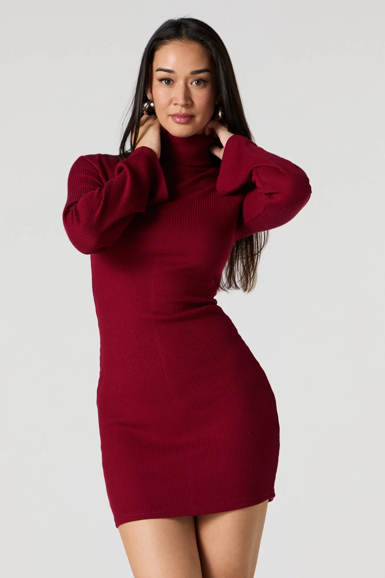 Robe-chandail à col roulé en tricot côtelé sold by Urban Planet product image thumbnail 4