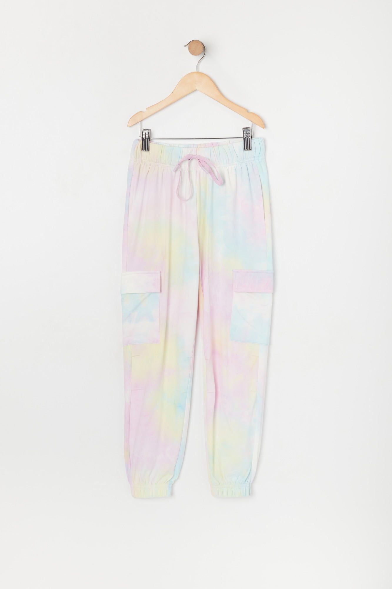 Girls Tie Dye Fleece Cargo Jogger sold by Urban Planet