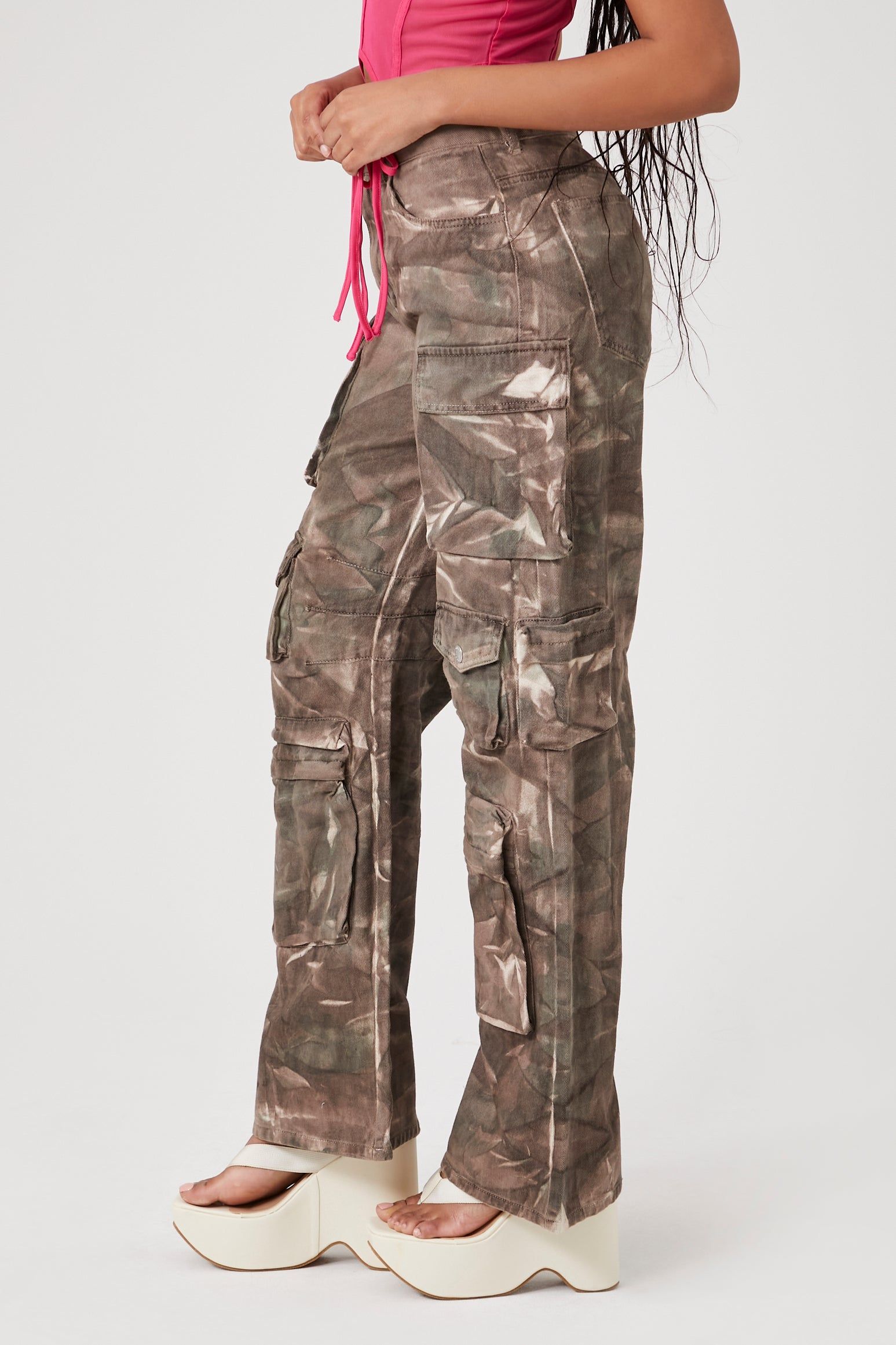 Pantalon cargo en sergé noué-teint sold by Urban Planet product image thumbnail 3