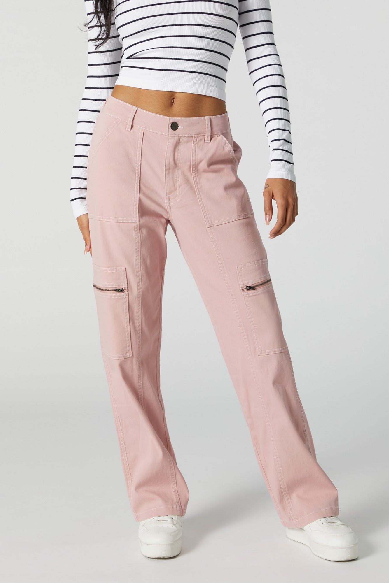 Pantalon à jambe droite avec poches à fermeture à glissière sold by Urban Planet product image thumbnail 5