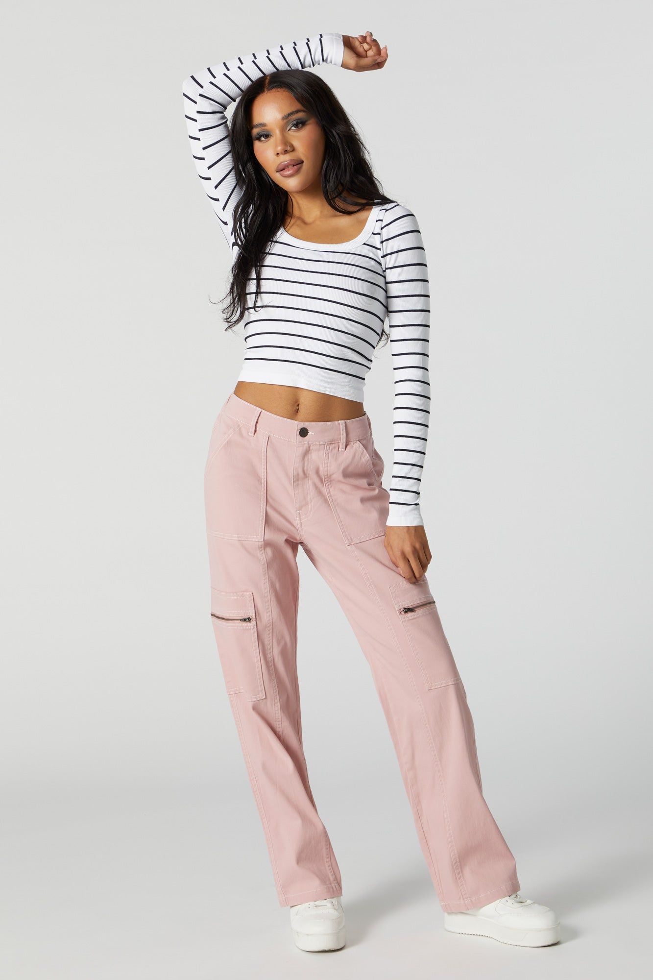 Pantalon à jambe droite avec poches à fermeture à glissière sold by Urban Planet product image thumbnail 4