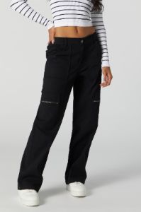 Pantalon à jambe droite avec poches à fermeture à glissière sold by Urban Planet