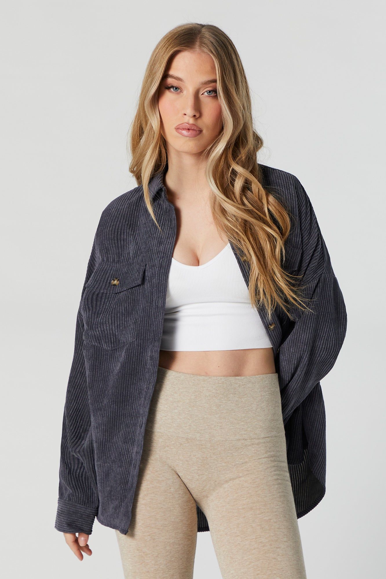 Corduroy Button-Up Oversized Top sold by Urban Planet product image thumbnail 4