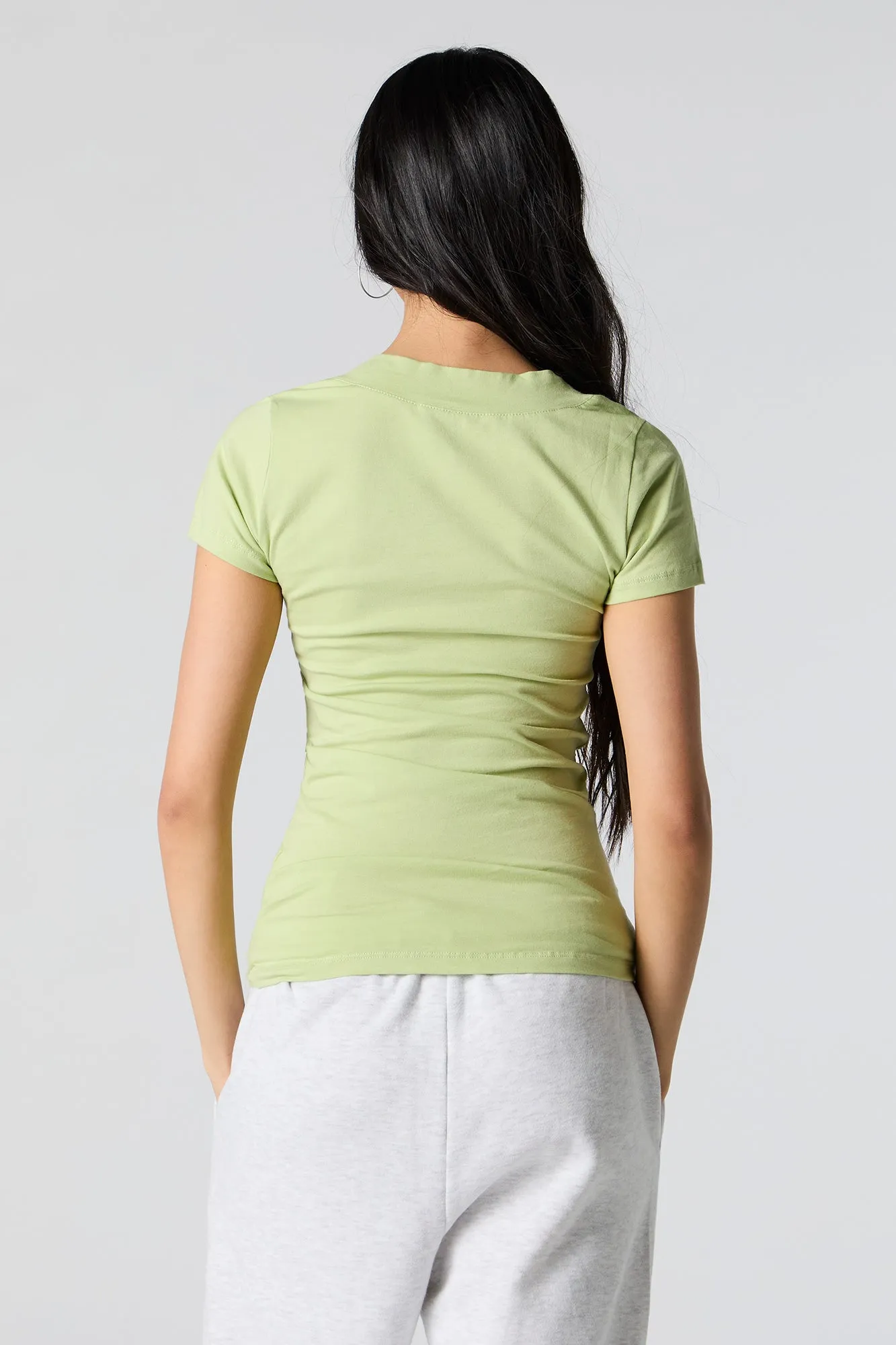 T-shirt avec bande large et encolure en V sold by Urban Planet product image thumbnail 2