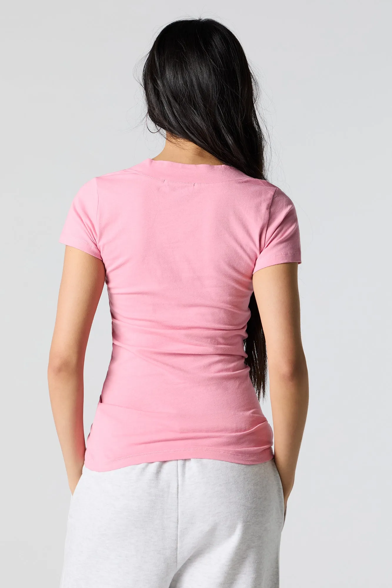 T-shirt avec bande large et encolure en V sold by Urban Planet product image thumbnail 5