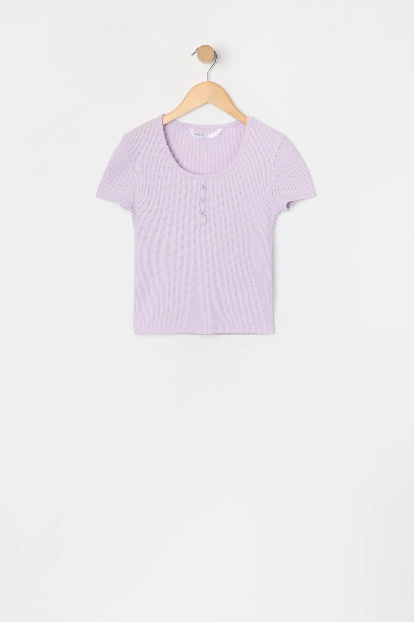 Girls Ribbed Henley T-Shirt sold by Urban Planet product image thumbnail 3