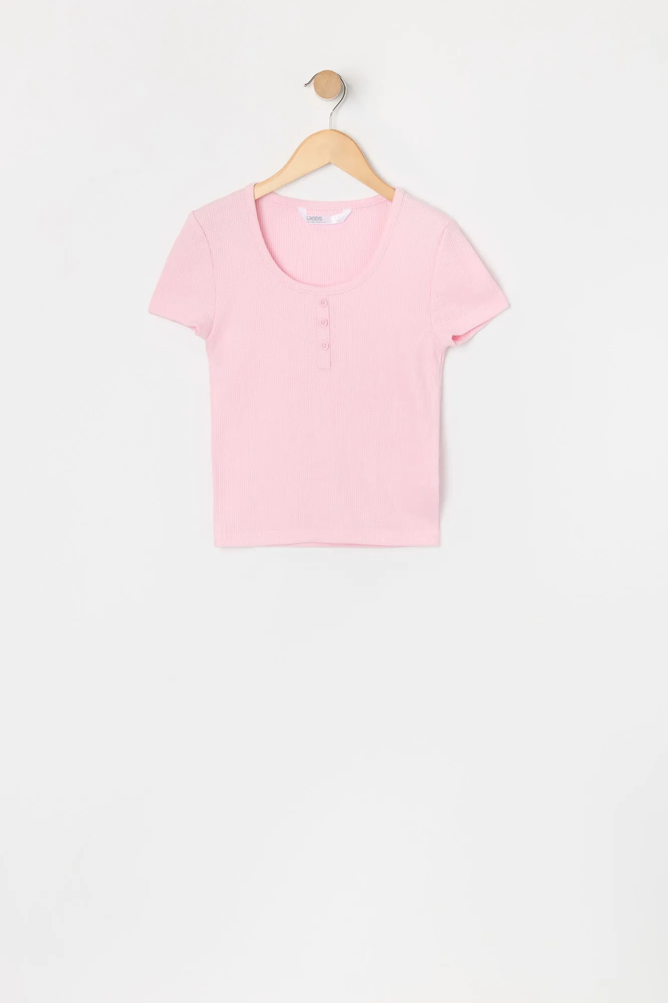 Girls Ribbed Henley T-Shirt sold by Urban Planet