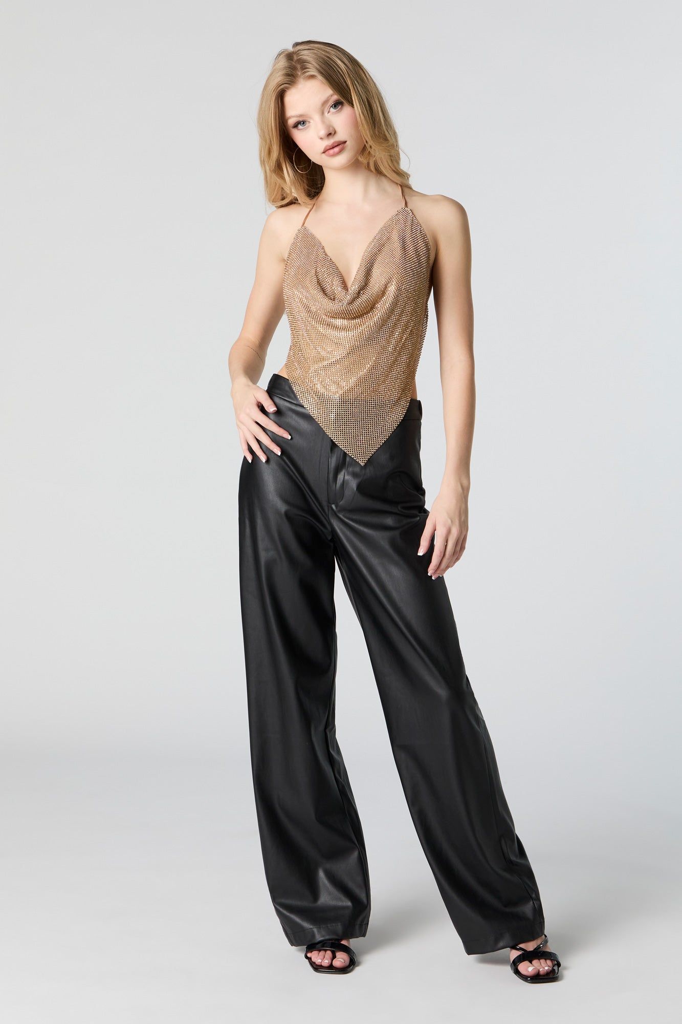 Metal Rhinestone Cowl Neck Top sold by Urban Planet product image thumbnail 3