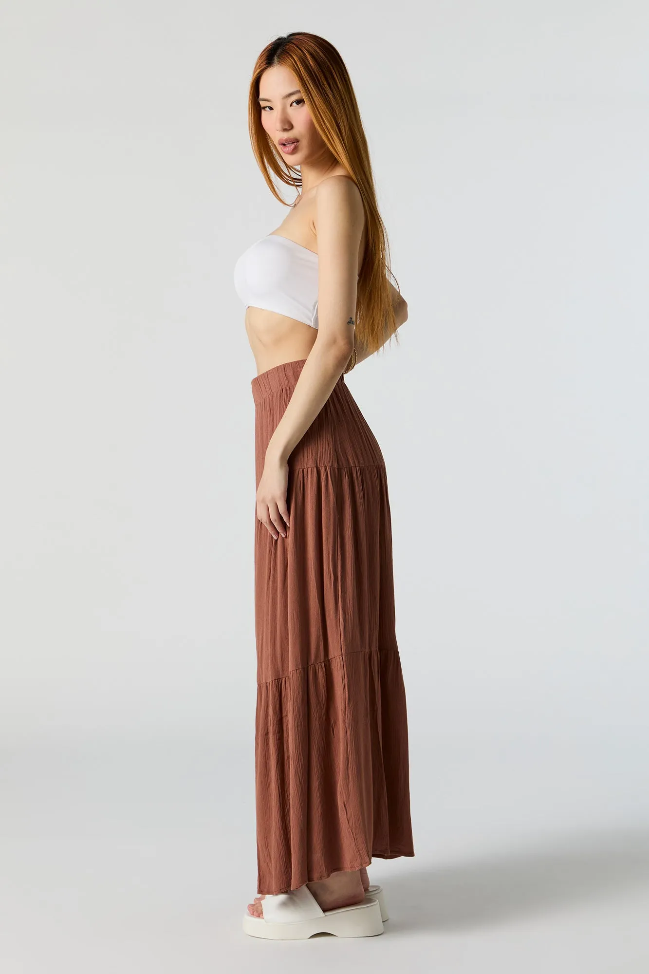 Jupe maxi volantée à taille haute sold by Urban Planet product image thumbnail 4