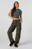 Striped Ribbed Side Cinched Cropped T-Shirt sold by Urban Planet
