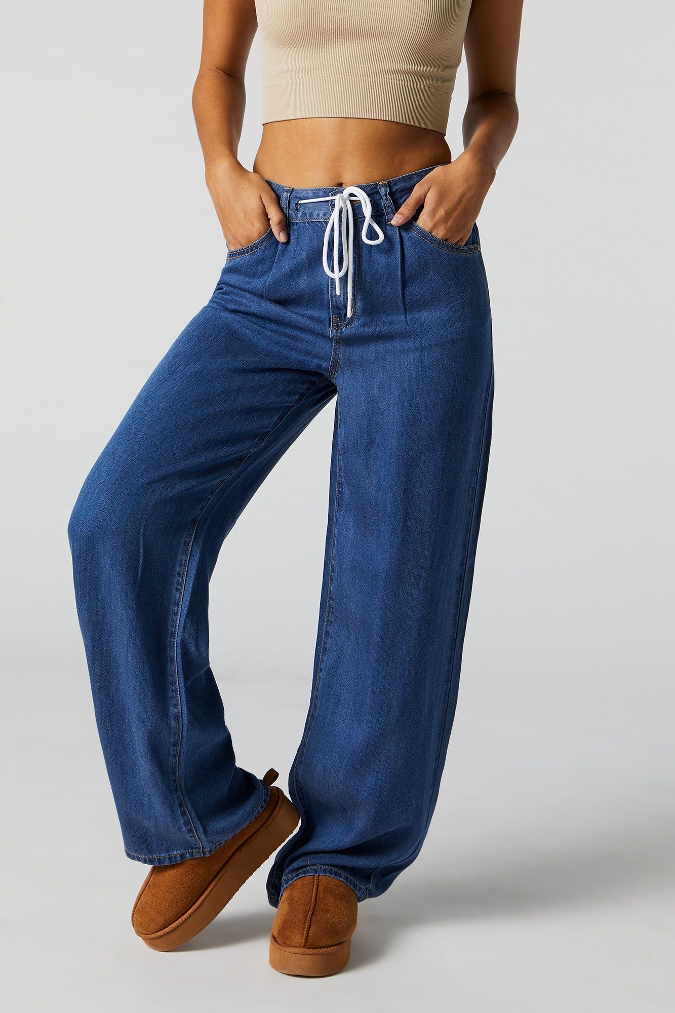 Light Wash Drawstring Jean sold by Urban Planet product image thumbnail 2