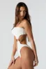Ribbed One Shoulder Cut Out One Piece Swimsuit sold by Urban Planet