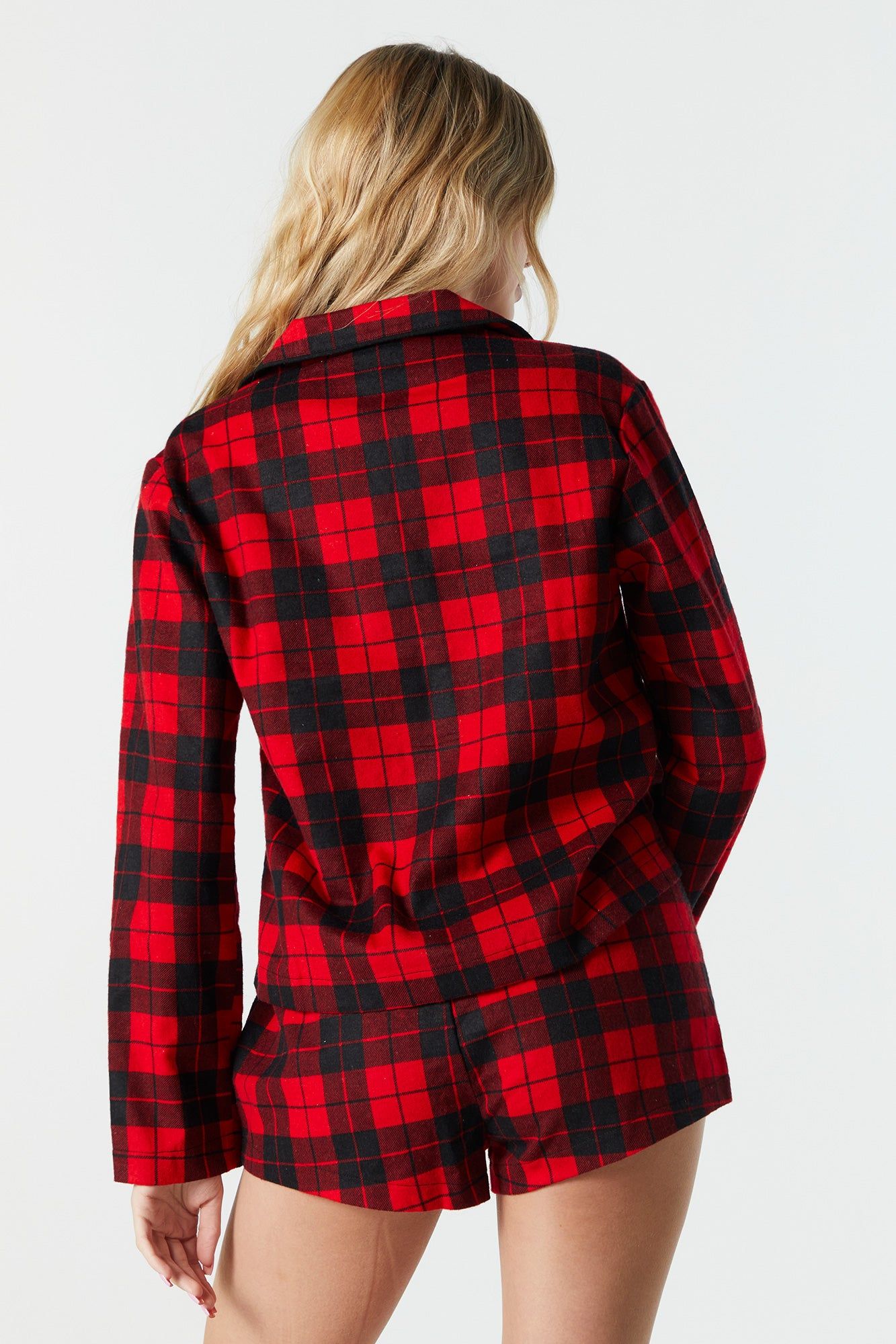 Plaid Flannel Long Sleeve Pajama Top sold by Urban Planet product image thumbnail 2
