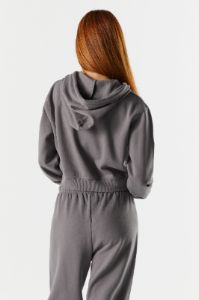 Fleece Cropped Zip-Up Hoodie sold by Urban Planet