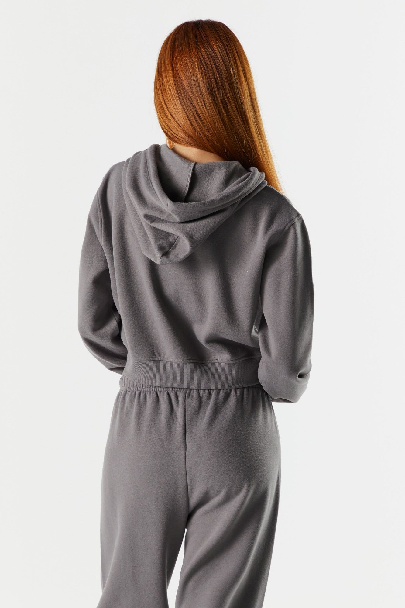Fleece Cropped Zip-Up Hoodie sold by Urban Planet product image thumbnail 5