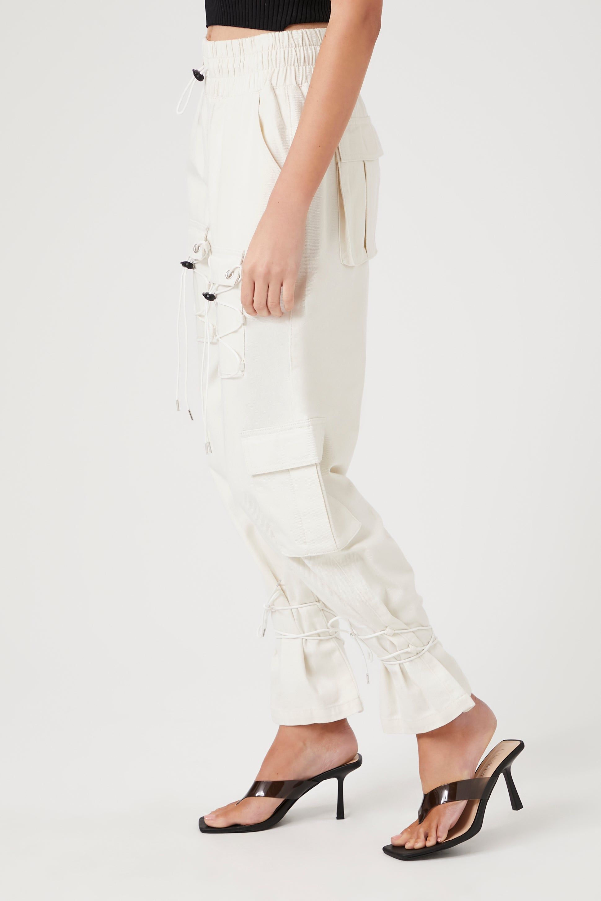 Jogger cargo en denim à taille coulissante sold by Urban Planet product image thumbnail 4