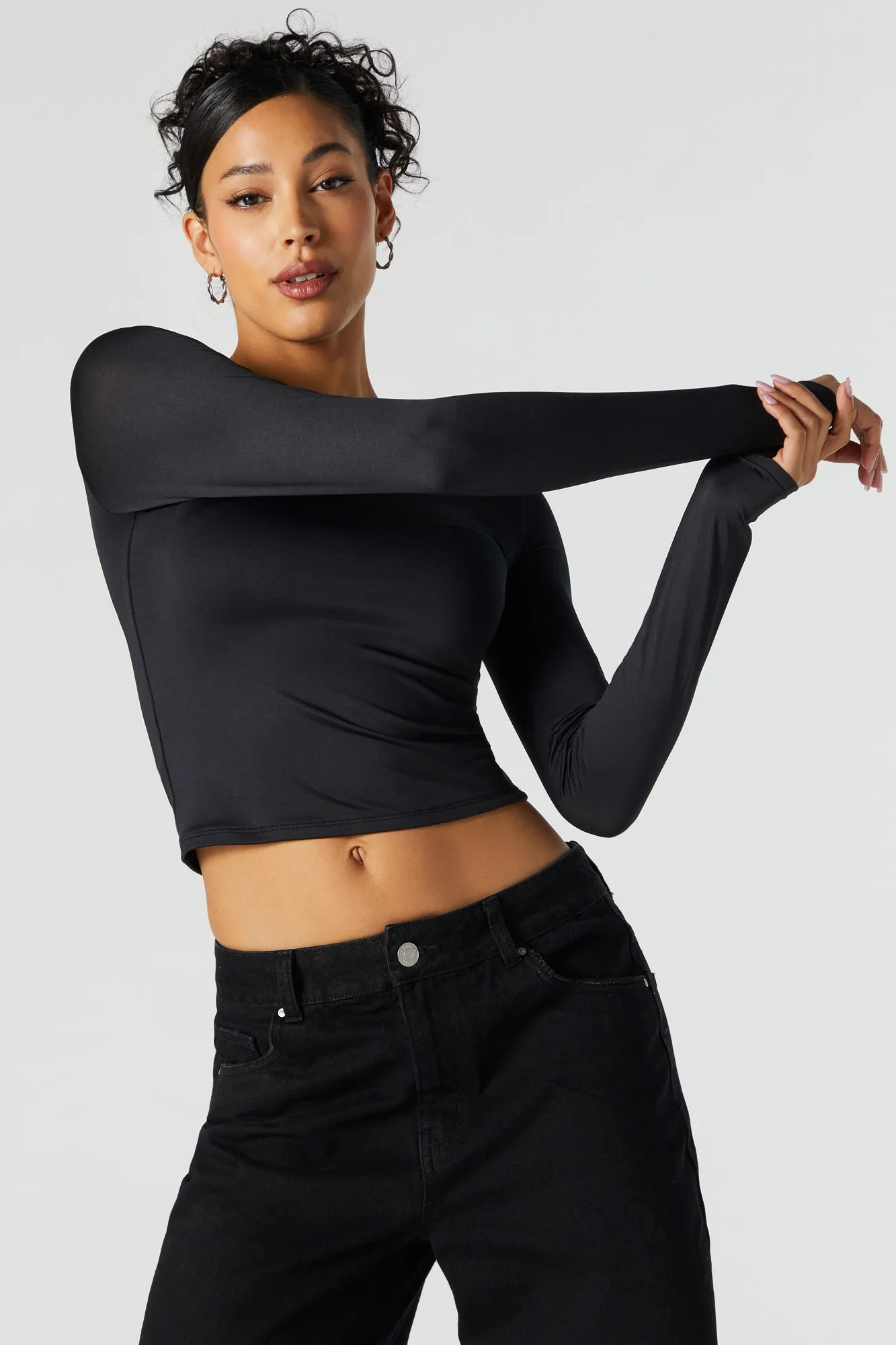 Contour Crewneck Long Sleeve Top sold by Urban Planet product image thumbnail 4