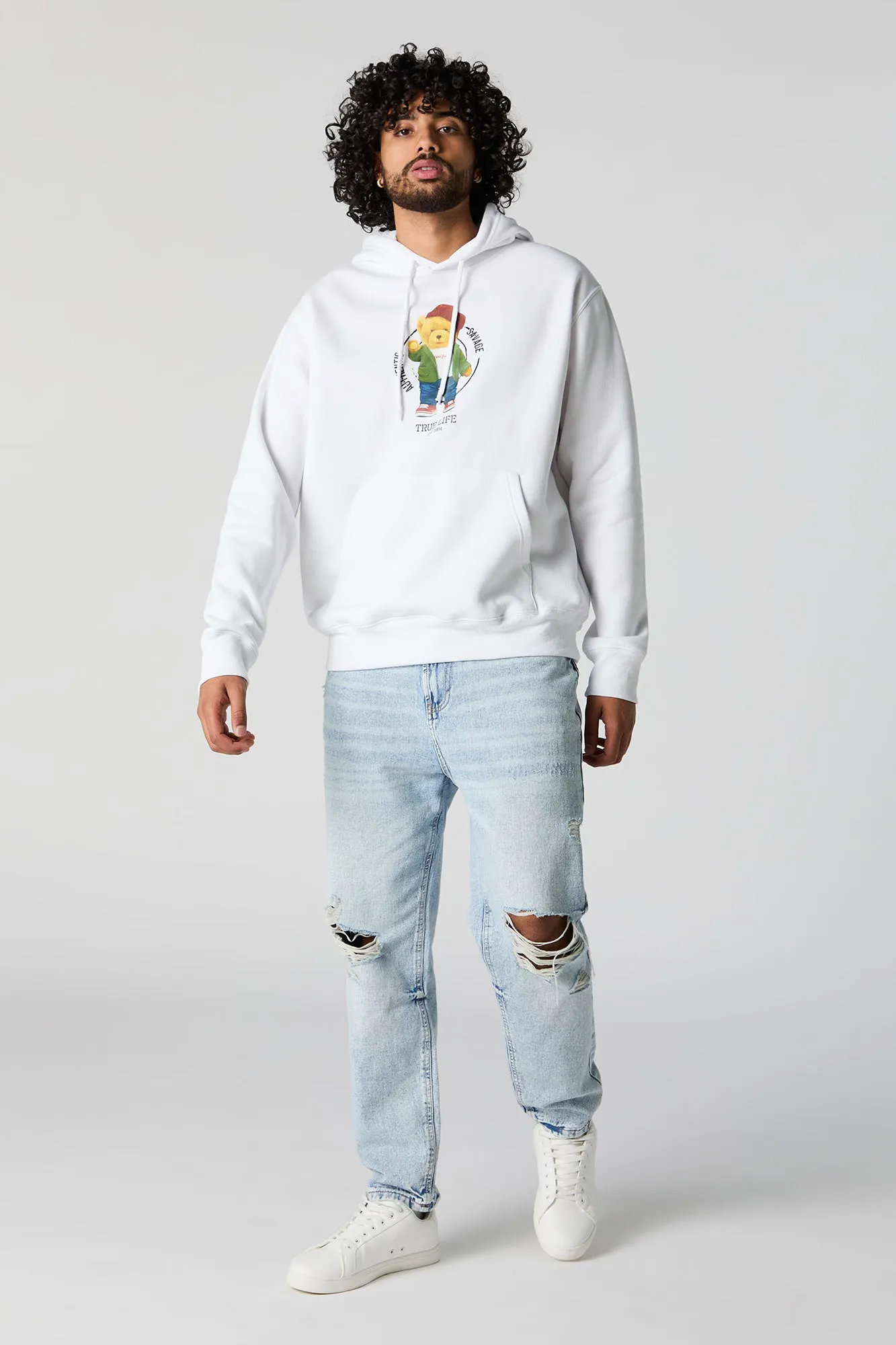 Haut à capuchon en molleton avec imprimé Savage Bear sold by Urban Planet product image thumbnail 3