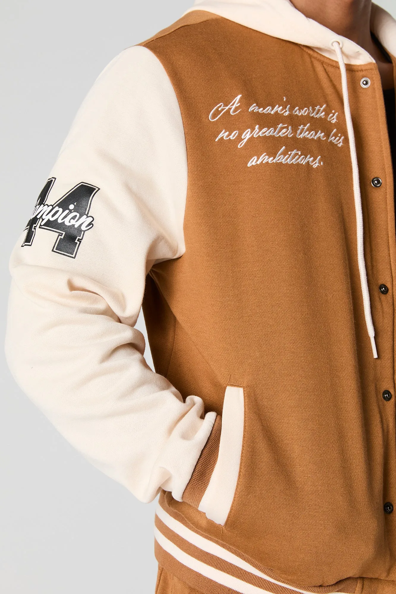 Jacket de style collégien en molleton à broderie P sold by Urban Planet product image thumbnail 4