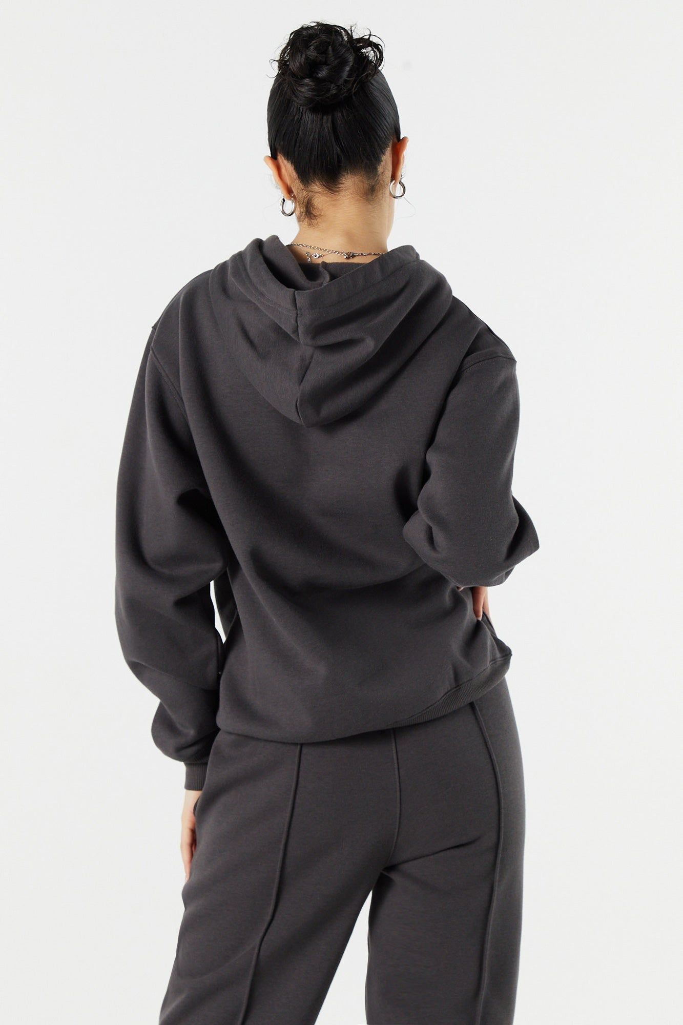 Solid Fleece Oversized Hoodie sold by Urban Planet product image thumbnail 5
