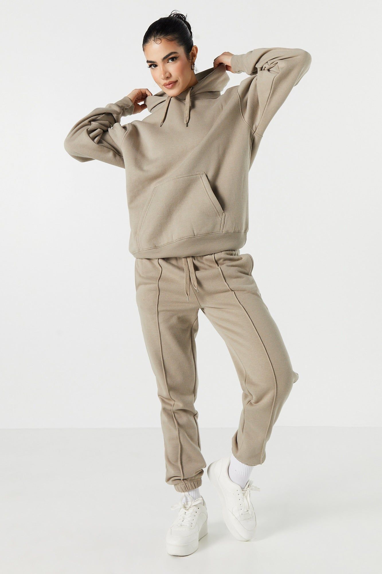 Solid Fleece Oversized Hoodie sold by Urban Planet product image thumbnail 12