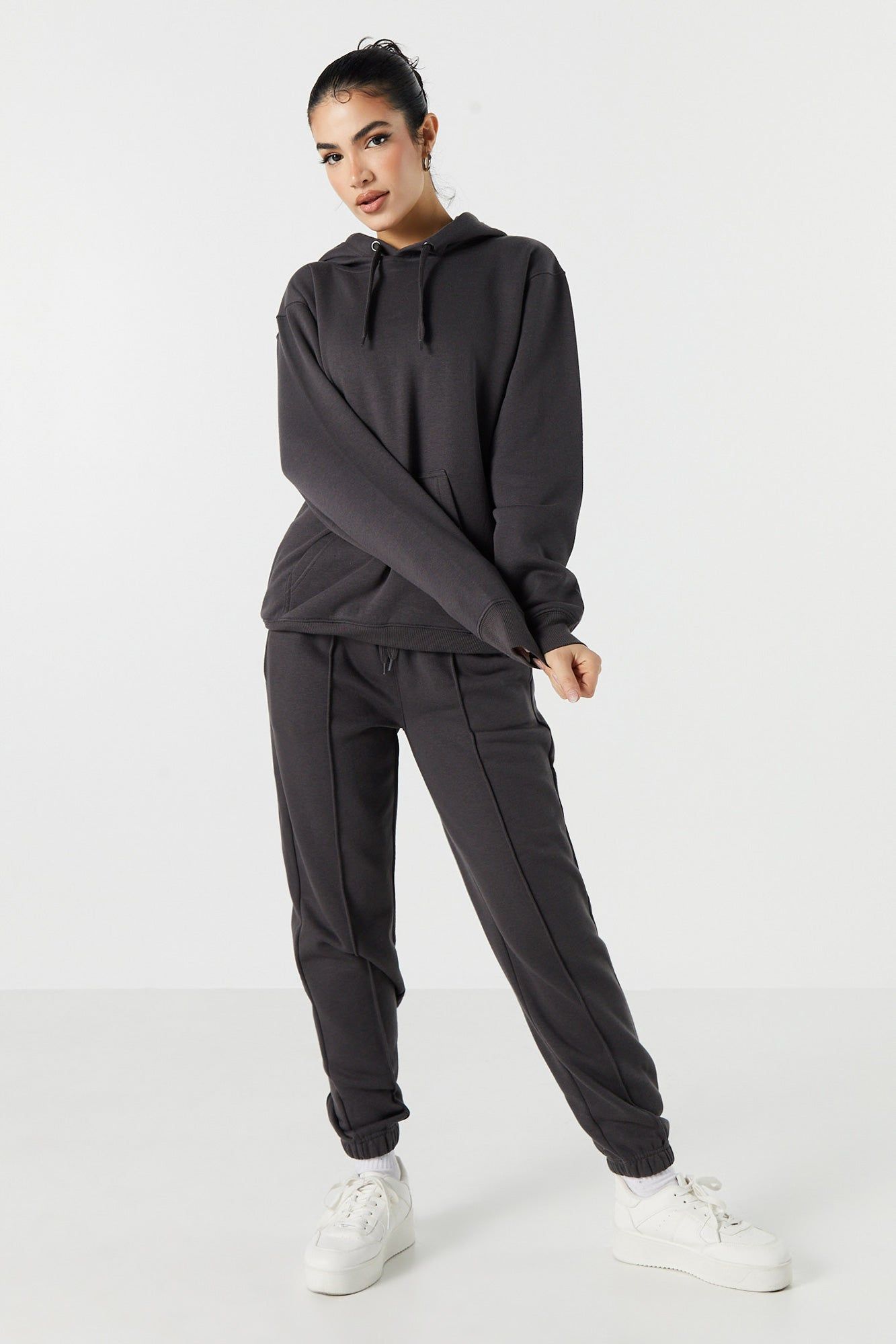 Solid Fleece Oversized Hoodie sold by Urban Planet product image thumbnail 6