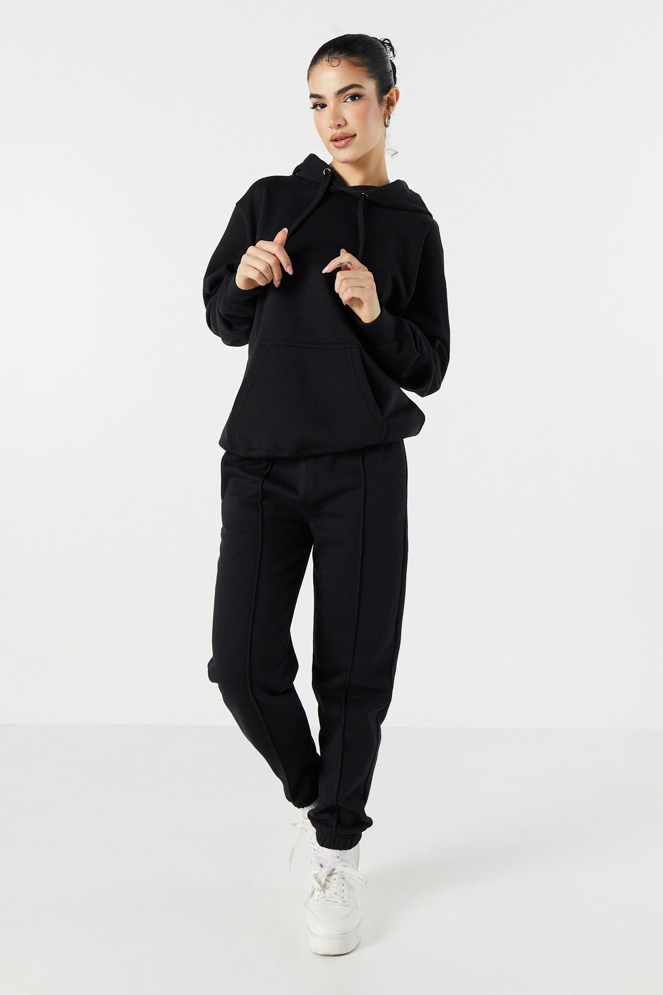 Solid Fleece Oversized Hoodie sold by Urban Planet product image thumbnail 3