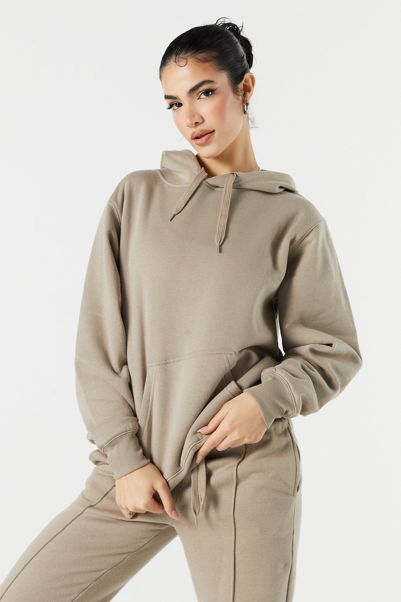Solid Fleece Oversized Hoodie sold by Urban Planet product image thumbnail 10