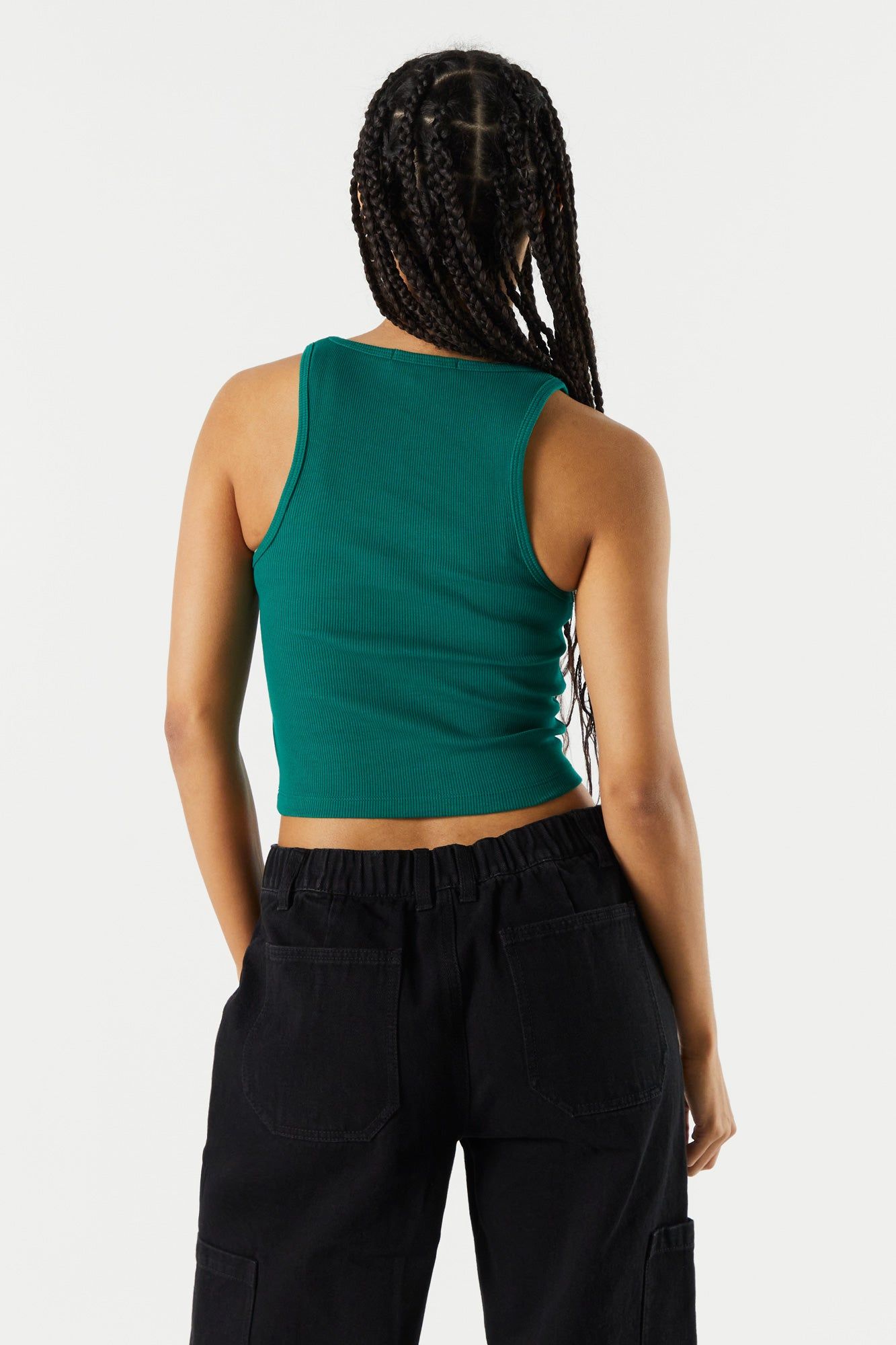 Ribbed Scoop Neck Cropped Tank sold by Urban Planet product image thumbnail 5