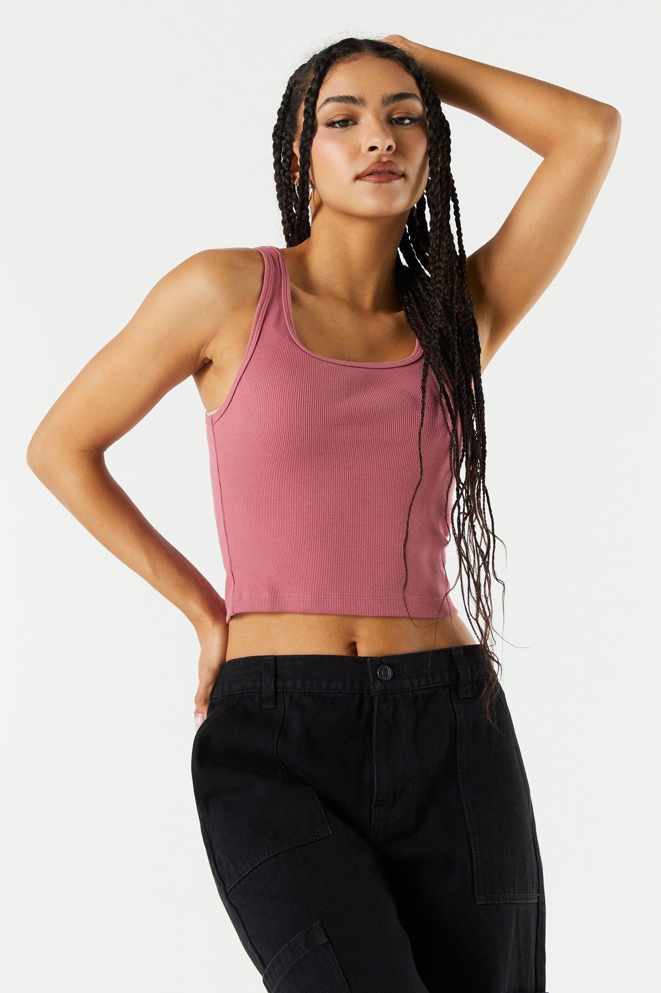 Ribbed Scoop Neck Cropped Tank sold by Urban Planet product image thumbnail 19