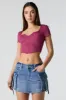 Minijupe cargo en denim avec anneau en D sold by Urban Planet