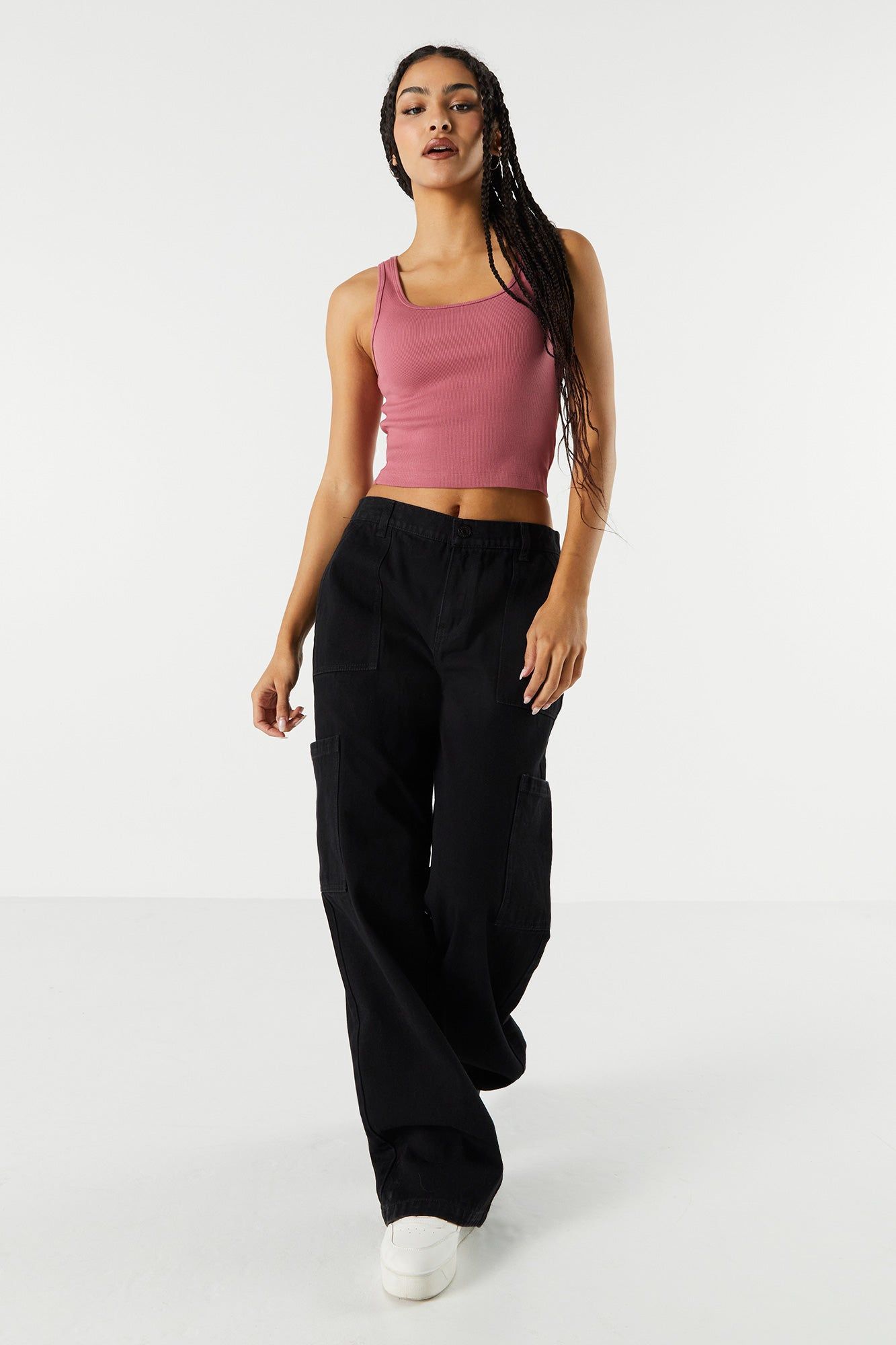 Ribbed Scoop Neck Cropped Tank sold by Urban Planet product image thumbnail 21