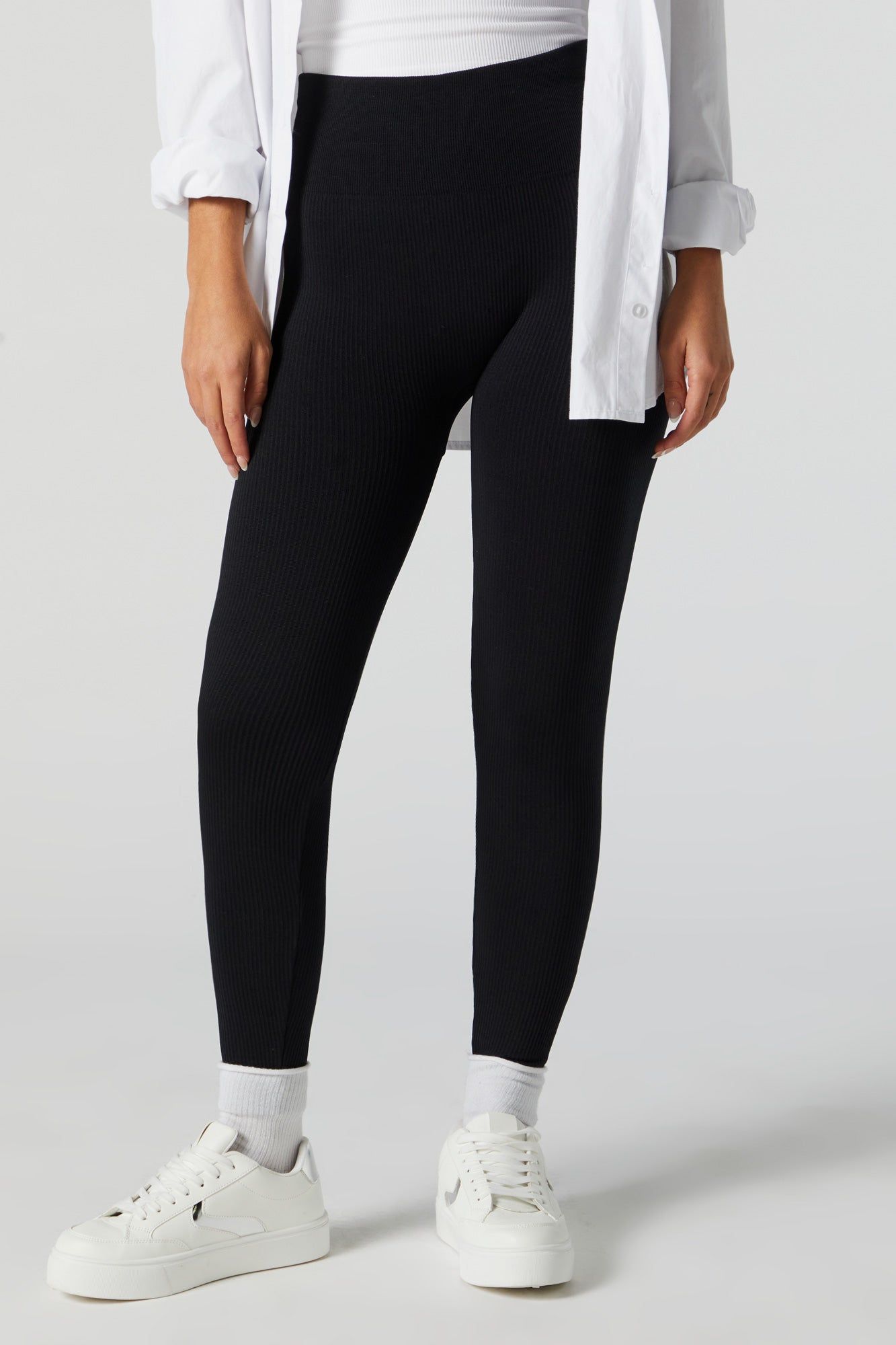 Seamless Ribbed Fleece Legging sold by Urban Planet product image thumbnail 2