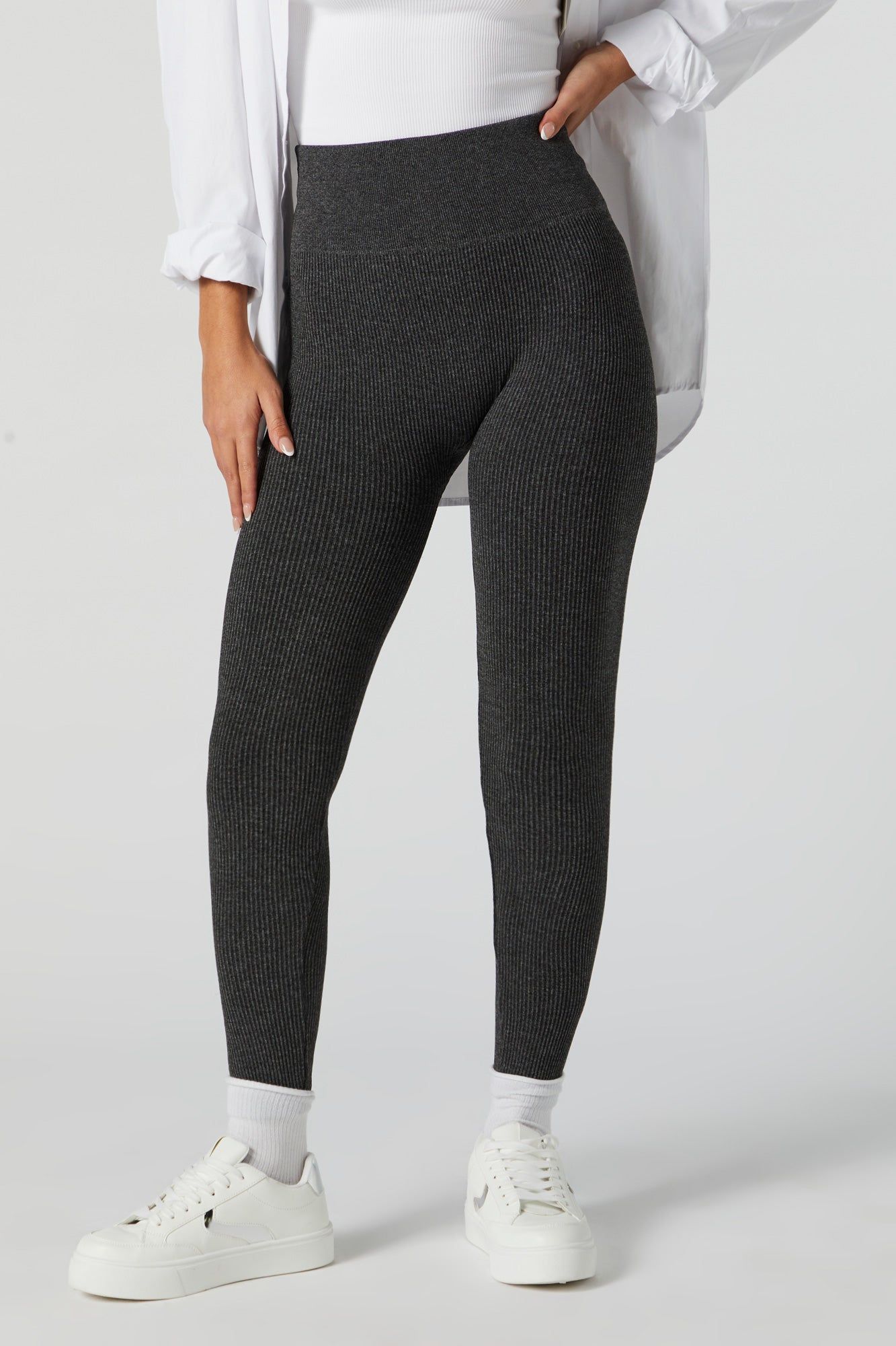 Seamless Ribbed Fleece Legging sold by Urban Planet product image thumbnail 4