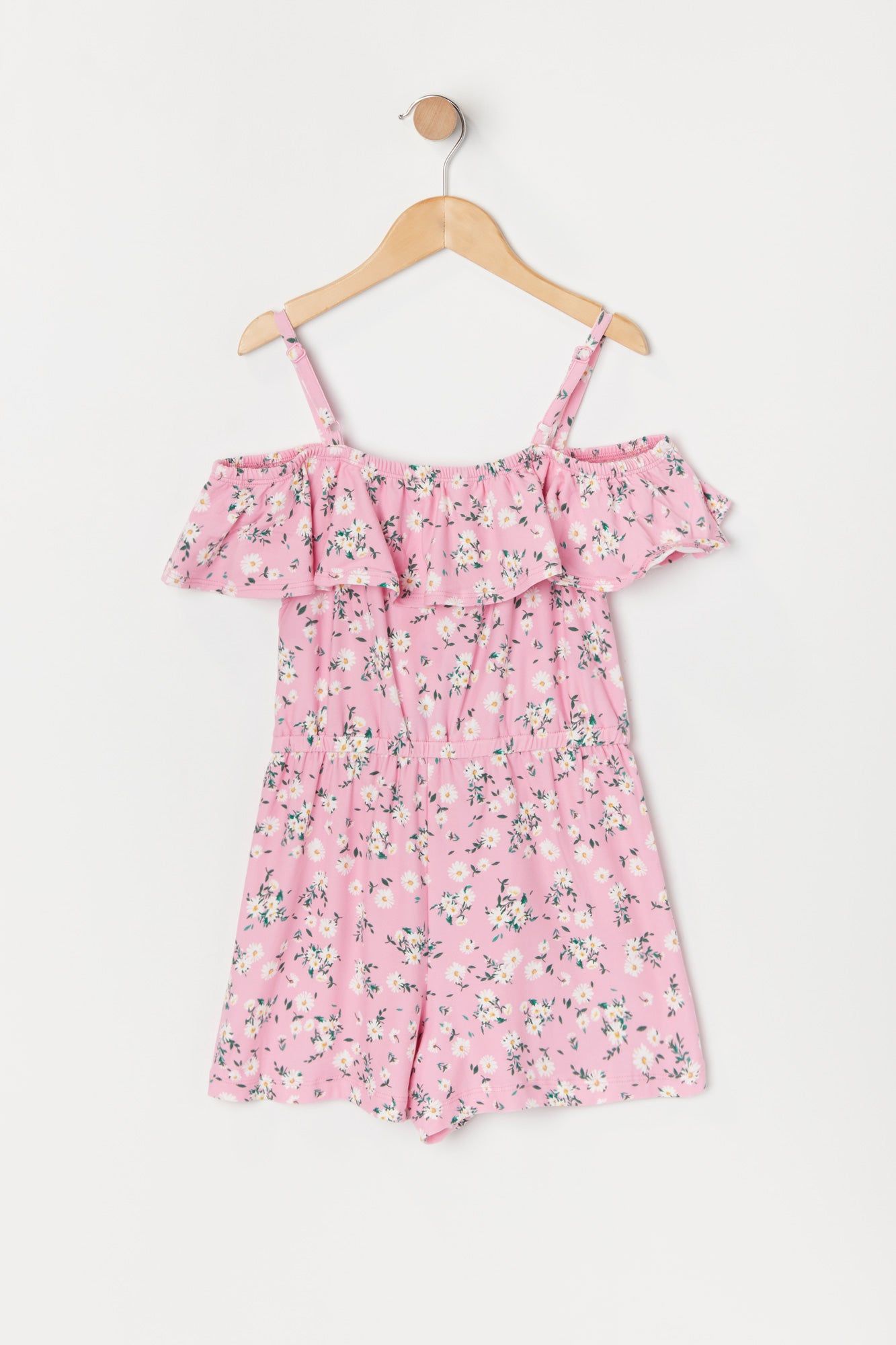Girls Floral Off Shoulder Waist Elastic Romper sold by Urban Planet product image thumbnail 6