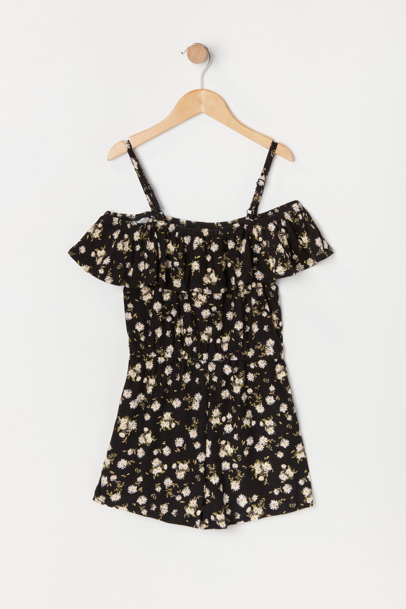 Girls Floral Off Shoulder Waist Elastic Romper sold by Urban Planet product image thumbnail 2