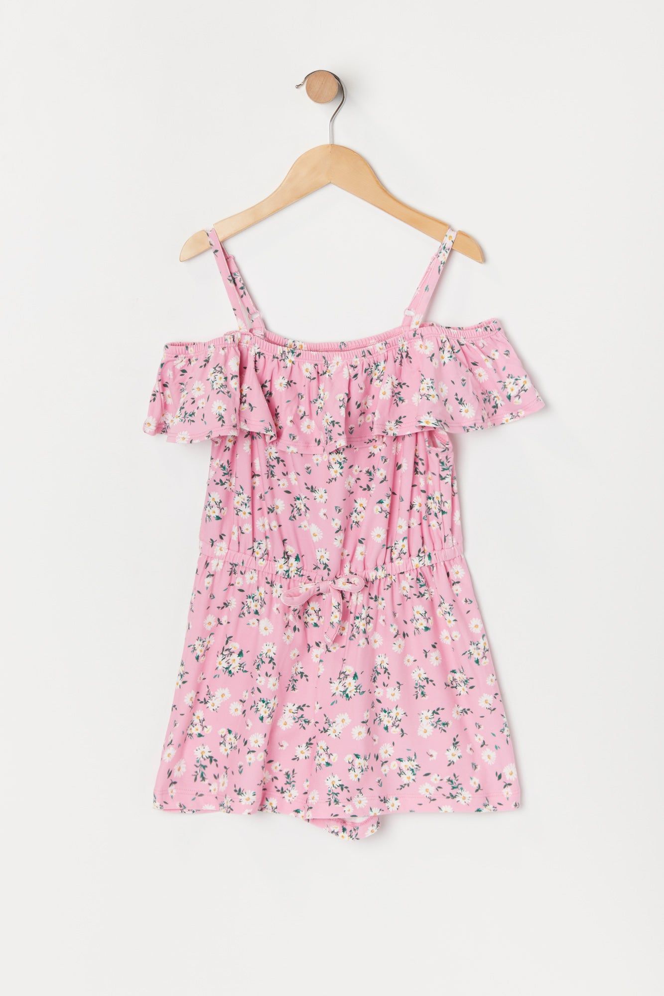 Girls Floral Off Shoulder Waist Elastic Romper sold by Urban Planet product image thumbnail 5
