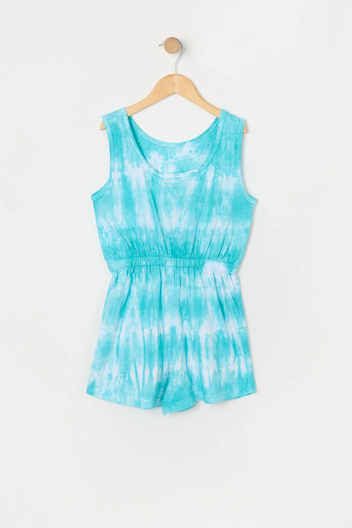 Combi-short noué-teint bleu pour fille sold by Urban Planet