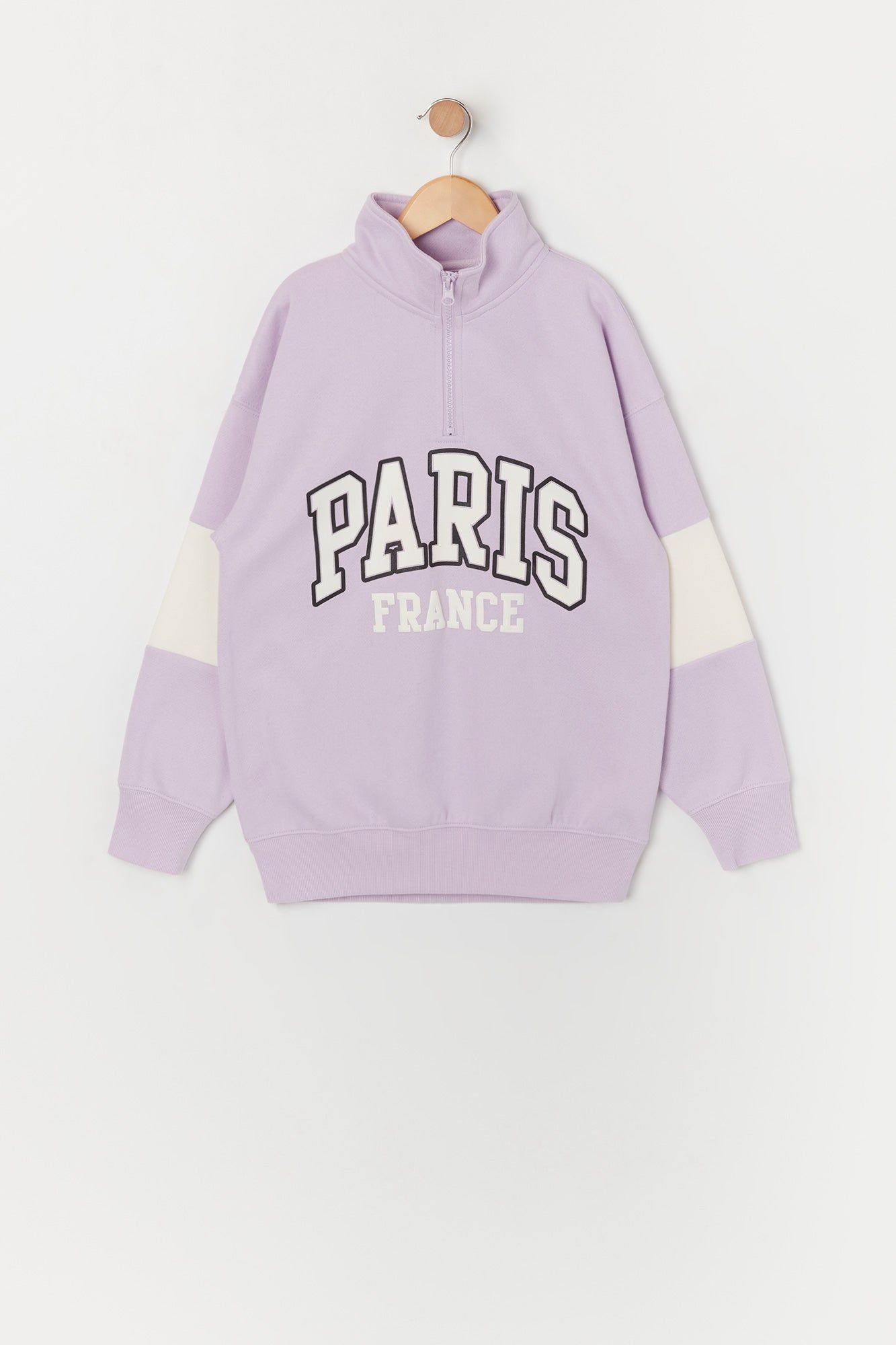 Girls Paris Graphic Half Zip Fleece Sweatshirt sold by Urban Planet
