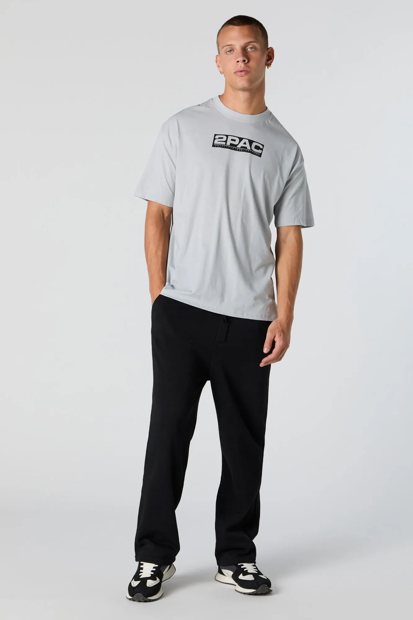 Grey Tupac Til the End of Time Graphic T-Shirt sold by Urban Planet product image thumbnail 3