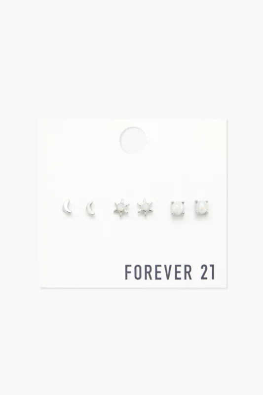 Faux Stone Stud Earring Set (3 Pack) sold by Urban Planet