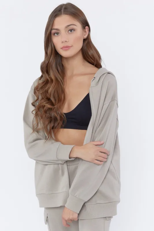 Oversized Zip-Up Fleece Hoodie sold by Urban Planet