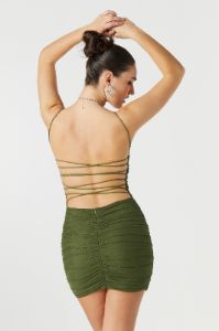 Ruched Strappy Back Mini Dress sold by Urban Planet